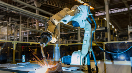 Robot welding automotive part