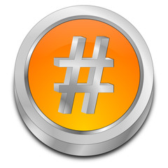 Obraz premium Hashtag Button - 3D illustration