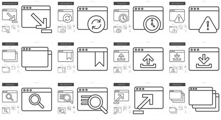Application line icon set.