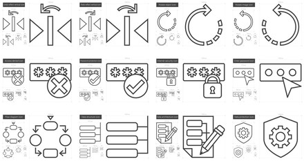 Content Edition line icon set.