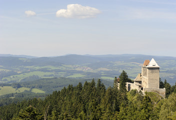Fototapeta na wymiar The Kasperk castle, National Park Sumava, Bohemian forest, Czech Republic