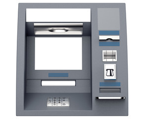 atm cash machine isolated on white background