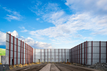 Fototapeta premium under construction area (Gus the metal building construction in