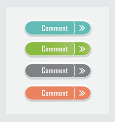 Comment. Set of vector web interface buttons. Color variations.