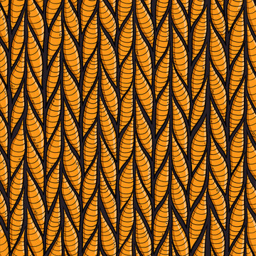 Stylized stripes worms or slugs, seamless vector pattern for textile and background