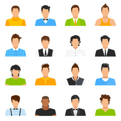 Man Avatar Icons Set 