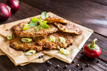 Fried celery pancakes