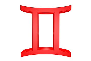 Astrological sign Gemini isolated on white, 3d illustration