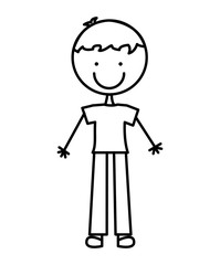 little boy cute character vector illustration design