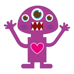 monster character funny comic vector illustration design