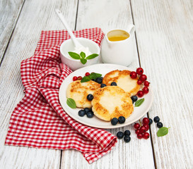 cottage cheese pancake with blueberry