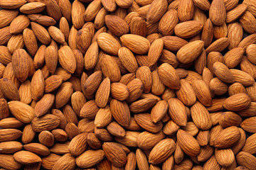Almonds pile background