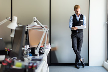 Young man with tablet