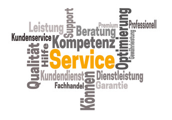 service support kompetenz word cloud konzept