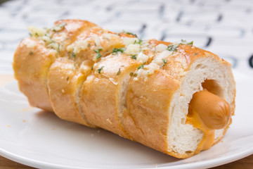 sausage bread on plate