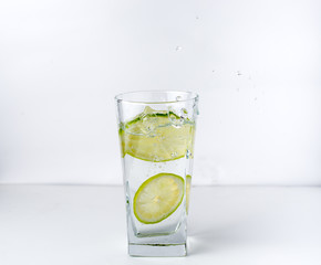 glass with lime