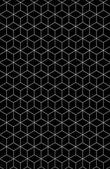 Black & white abstract paterns. It's hexagon or cubic.