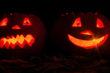 Naklejka premium Crazy Halloween pumpkins