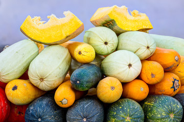 Variable colorful vegetables on the marketplace.