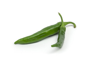 Green pepper isolated on white. Clipping path included in JPEG.