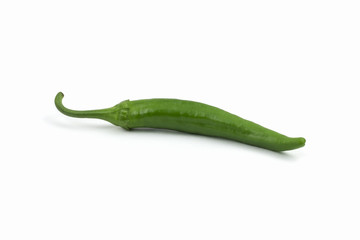 Green pepper isolated on white. Clipping path included in JPEG.