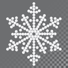 Bright snowflake with pearls, vector illustration