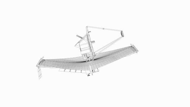Computer generated, James Webb Space Telescope, JWST, wireframe	