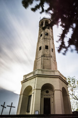 Lighthouse above Lake Como in Lombardy, Italy