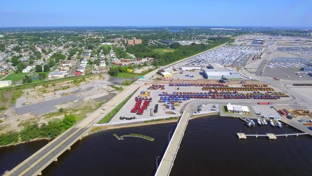 Aerial footage of Port of Baltimore