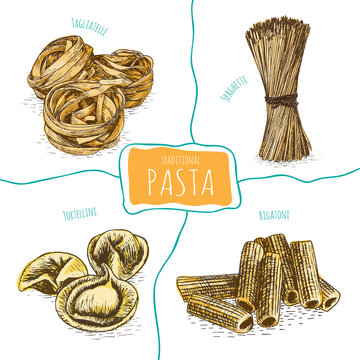 Pasta set illustration.