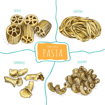 Pasta set illustration.
