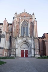 Fototapeta premium Saint Etienne cathedral in Toulouse in summer, France