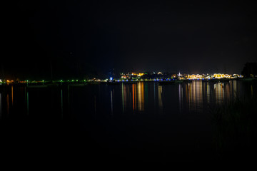 Fototapeta premium Achensee at night / View of Pertisau, Achensee at night