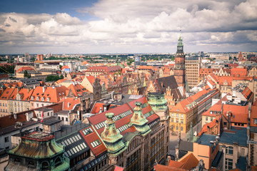 Naklejka na ściany i meble Wroclaw / Panorama miasta