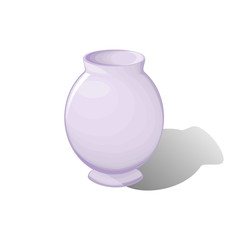Porcelain vase white with shadow on white background
