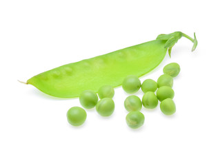 Snow peas isolated on white background