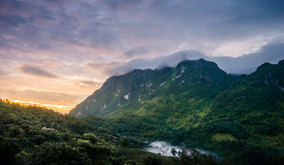 Morning limestone mountain
