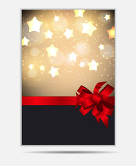 Merry Christmas and New Year Gold Glossy Background. Vector Illu