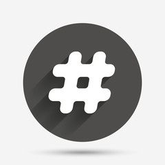 Hashtag sign icon. Social media symbol.