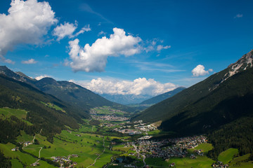 Fototapeta premium Stubaital, bird view / Stubaital, Tirol in Austria, bird view