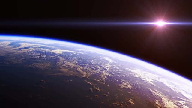 Beautiful View Of Planet Earth From Space. Seamless Looped. Ultra High Definition. 4K. 3840x2160. Realistic 3d Animation.