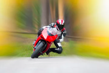 Zelfklevend Fotobehang Dynamic motorbike racing © sergio37_120