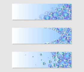 Set of banners with colored bubbles