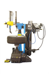 The image of a wheel on a tire machine