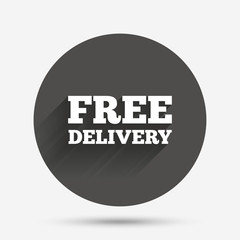 Free delivery sign icon. Delivery button.