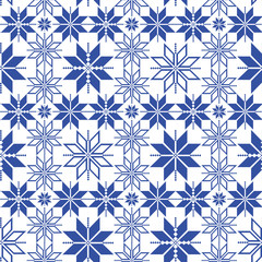 Seamless winter nordic pattern .Vector print in traditional Norwegian style.Winter background.Textile texture