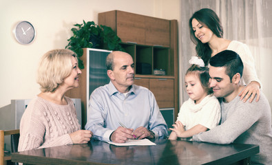 relatives discussing finances