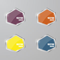 Glass framework set. Vector illustration.