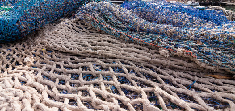 Ausgelegtes Fischernetz