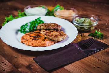 ingredients for cooking burgers, cooking food